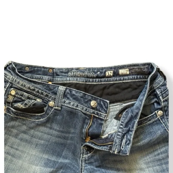 Miss Me Women's Blue Straight Leg Jeans Size 32 - Picture 7 of 9